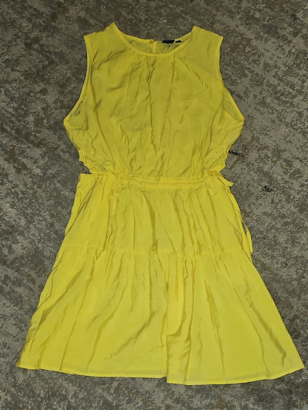 Gap Side-Tie Cutout Yellow Dress XL - Picture 4 of 9